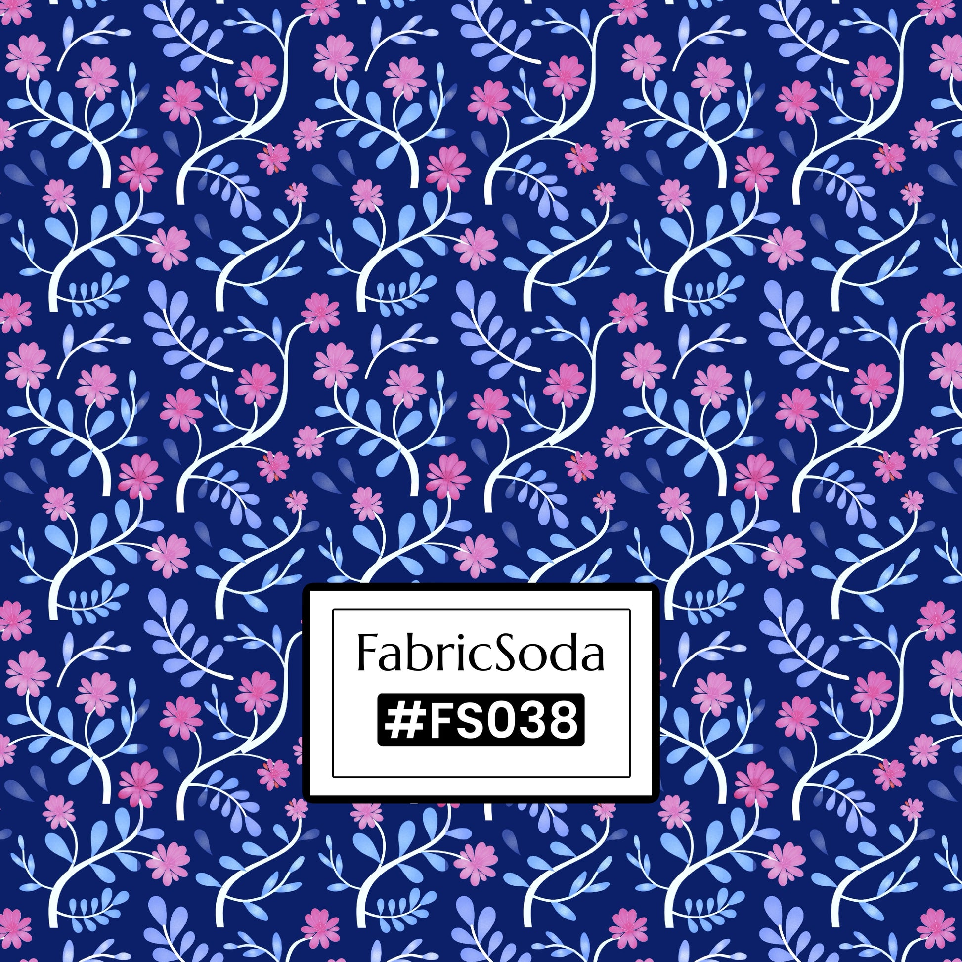 FS038 Purple Floral Cotton Printed Fabric