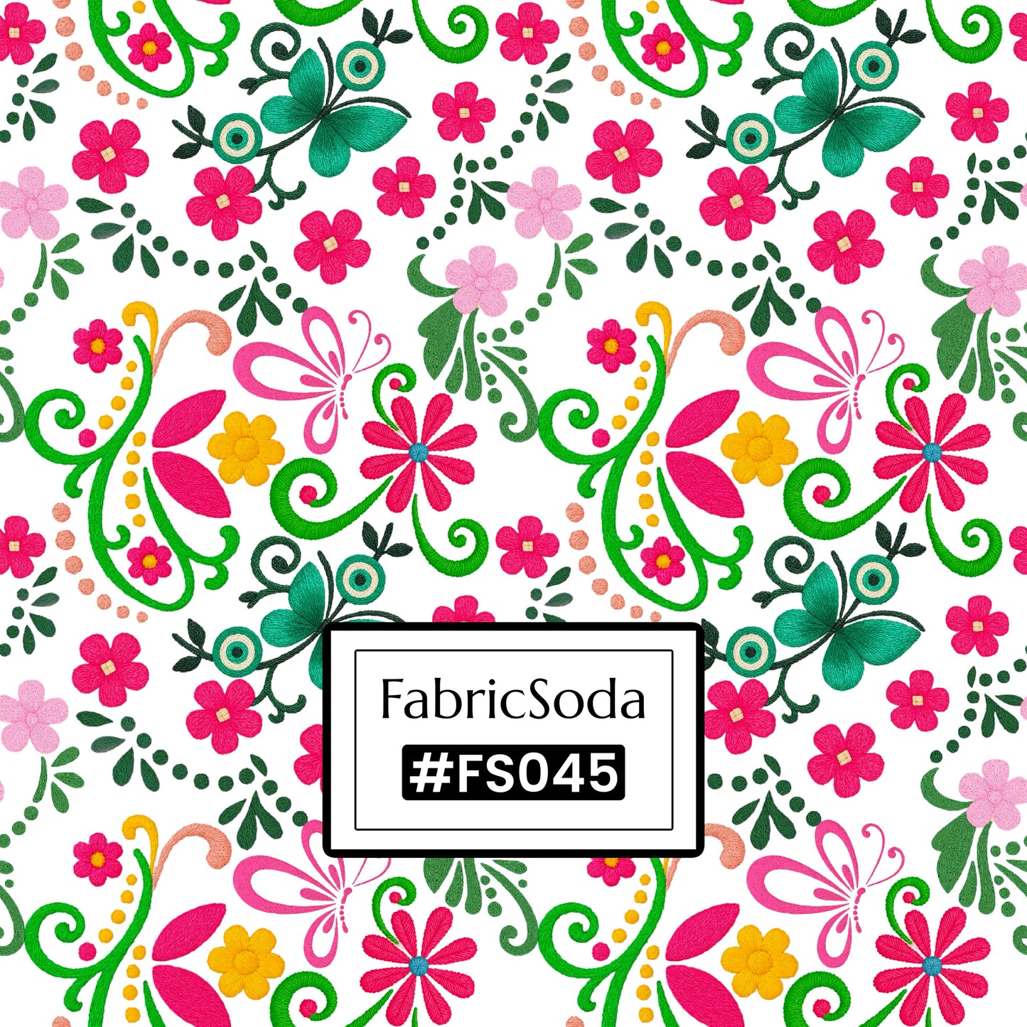 FS045 Exotic Folk Floral Cotton Printed Fabric