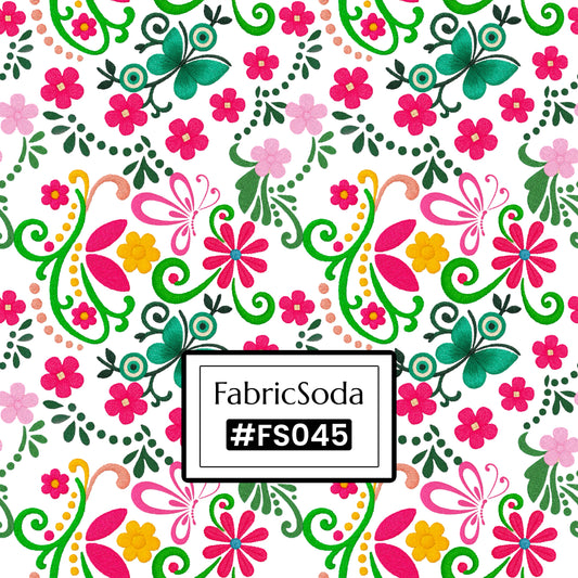 FS045 Exotic Folk Floral Cotton Printed Fabric