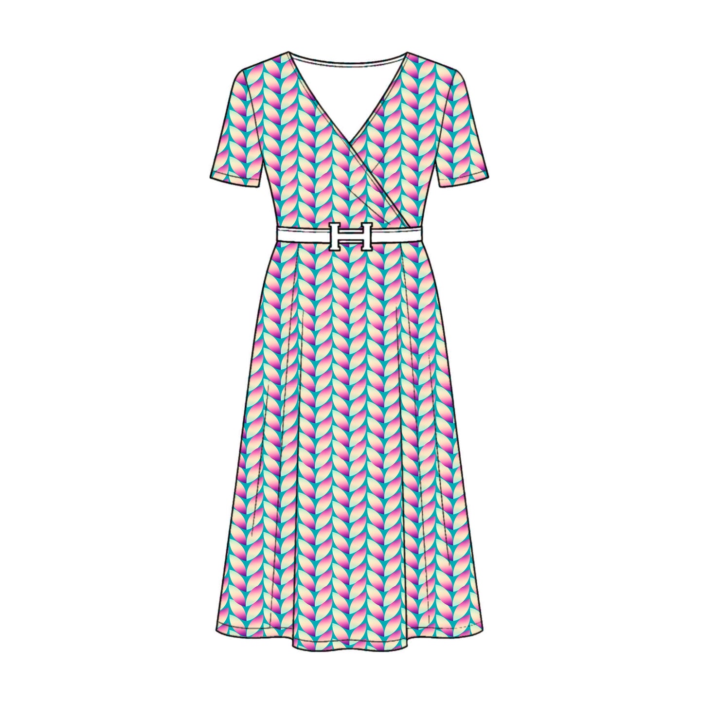FS053 Knit Pattern Cotton Printed Fabric