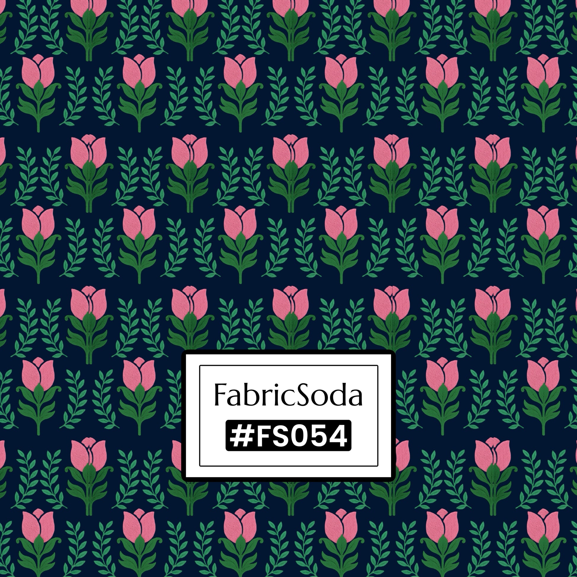 FS054 Green Floral Cotton Printed Fabric