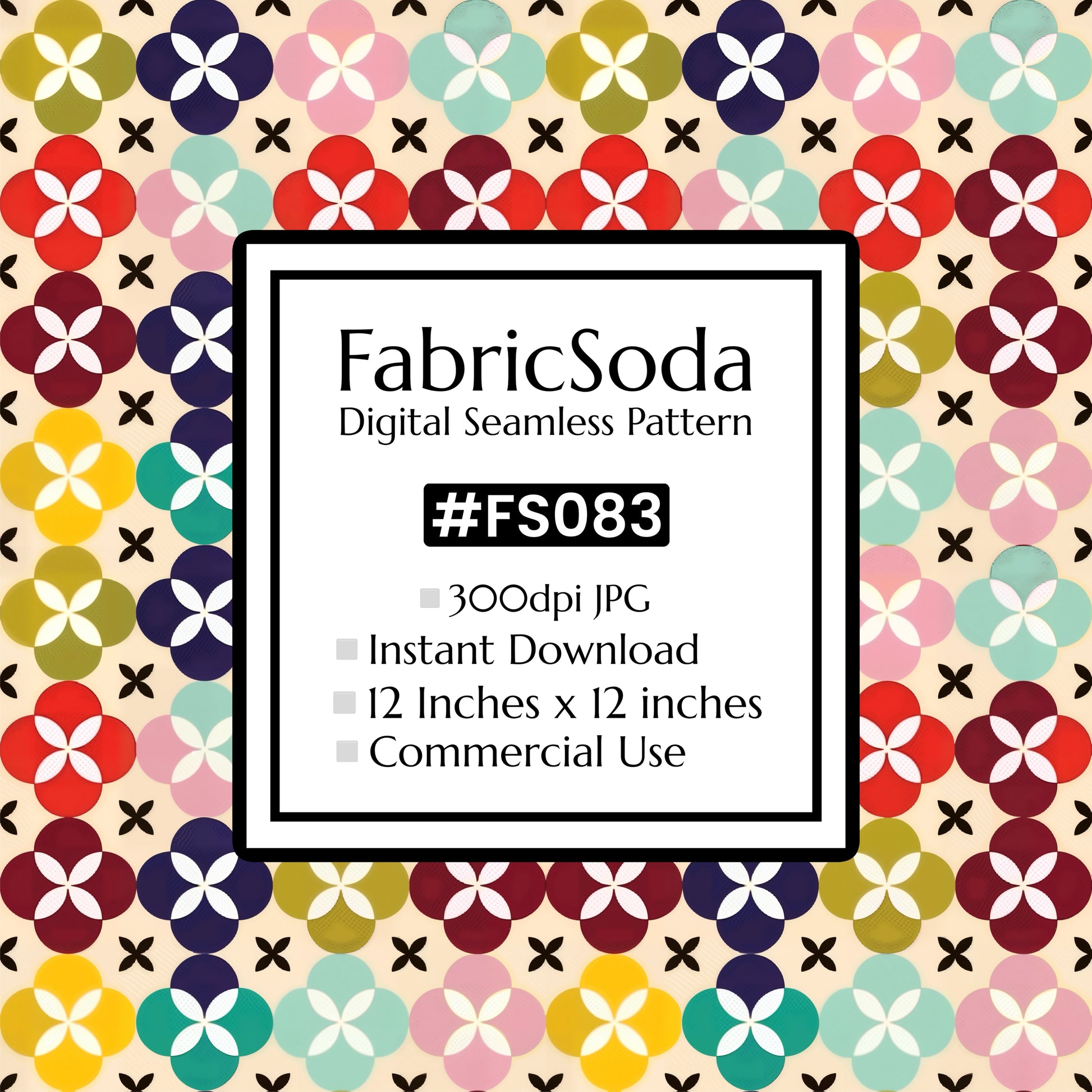 FS083 Multi Colours Geometric Seamless Pattern JPG