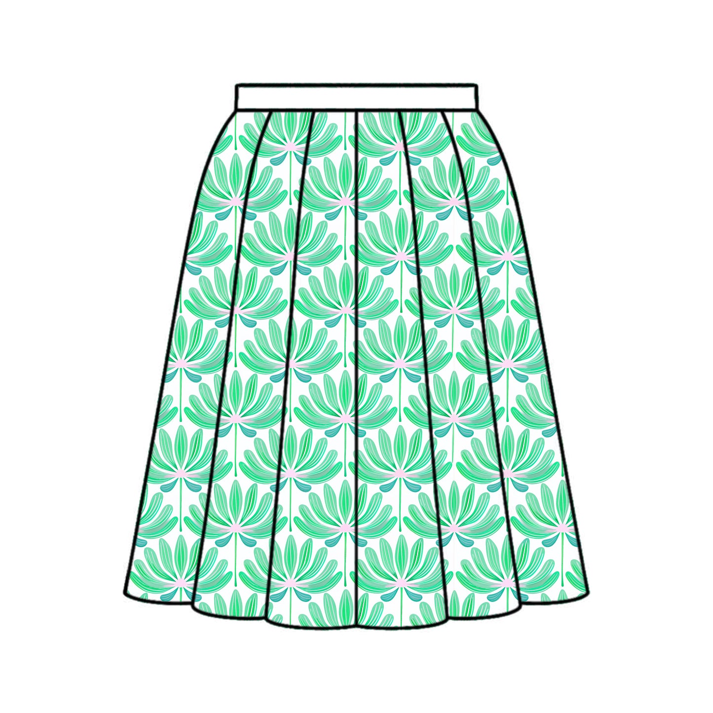 FS085 Light Green Cotton Printed Fabric