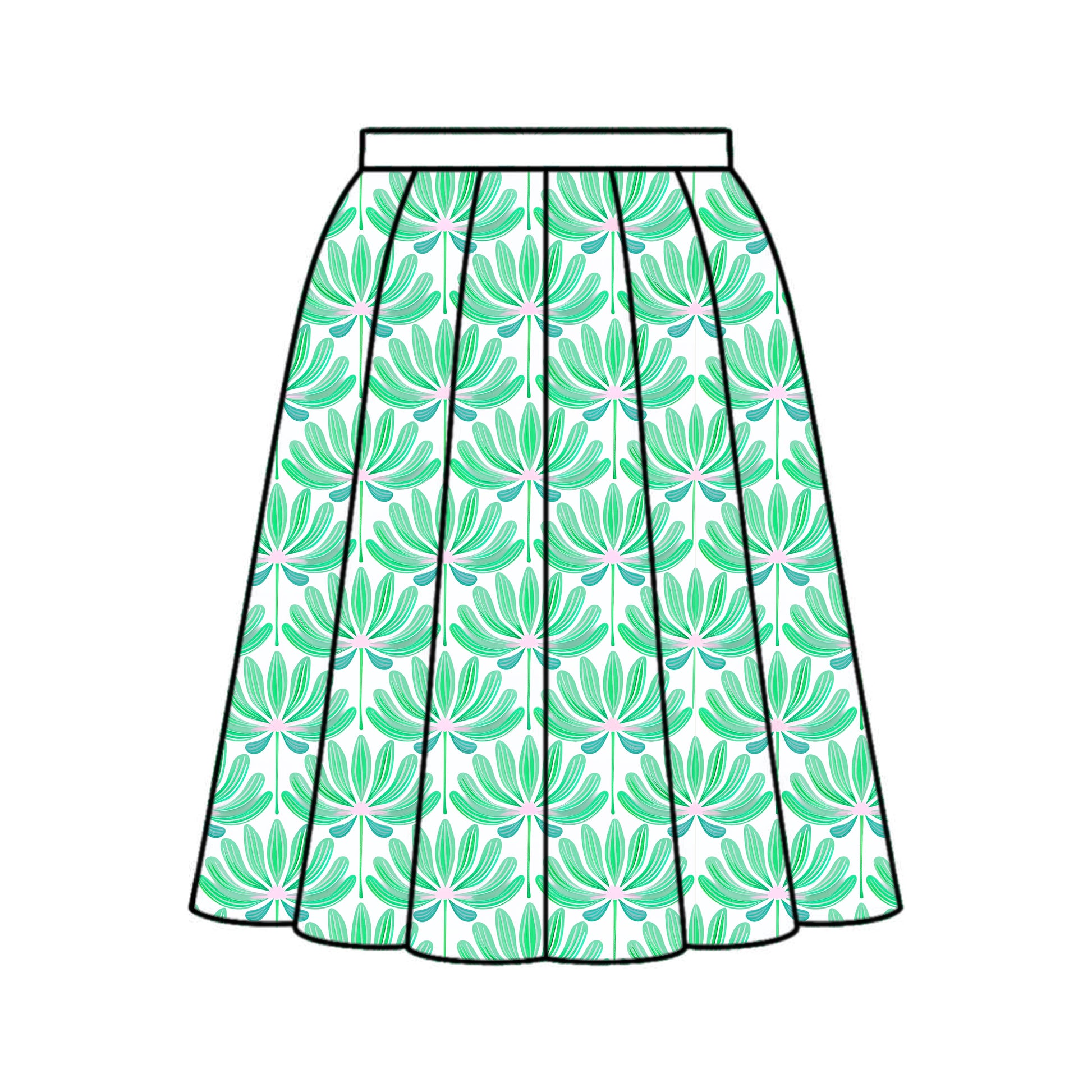 FS085 Light Green Cotton Printed Fabric