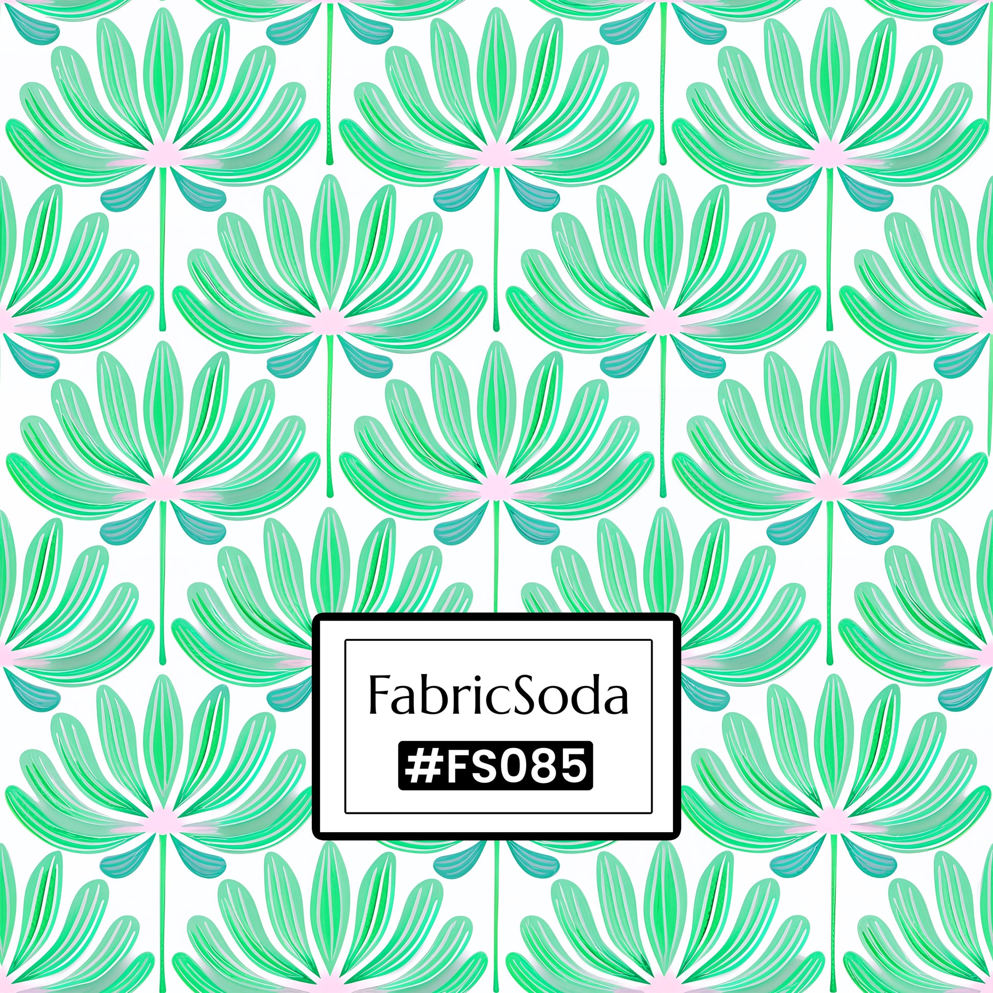 FS085 Light Green Cotton Printed Fabric