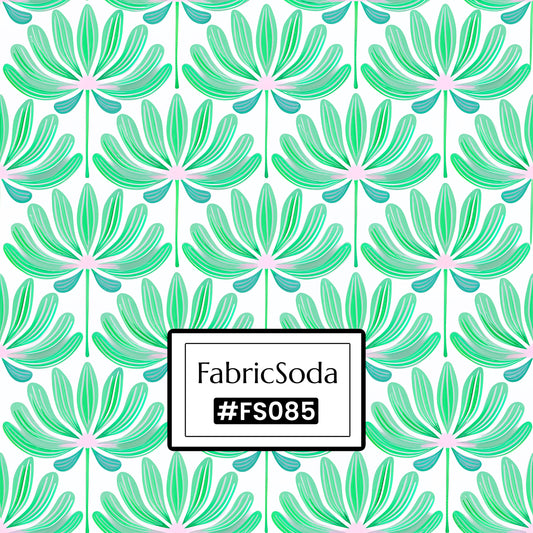 FS085 Light Green Cotton Printed Fabric