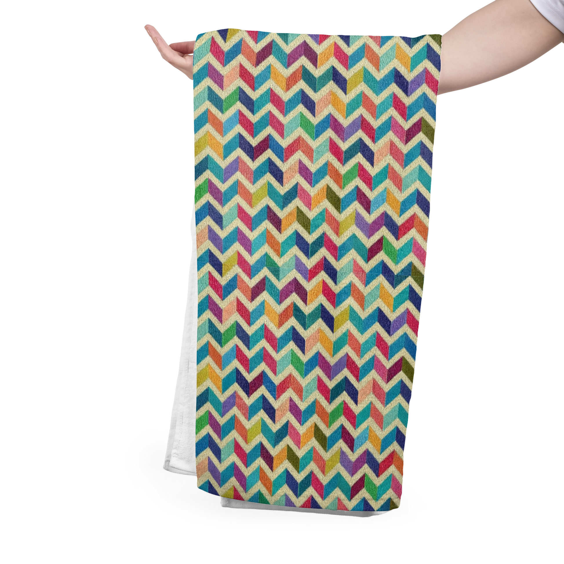 FS086 Multcolours Geometric Cotton Printed Fabric