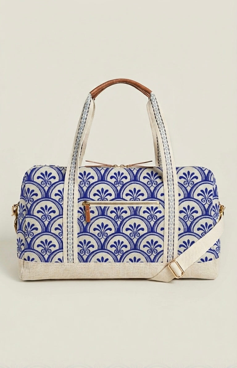 FS079 Japanese Waves Blue Floral Seamless Pattern JPG