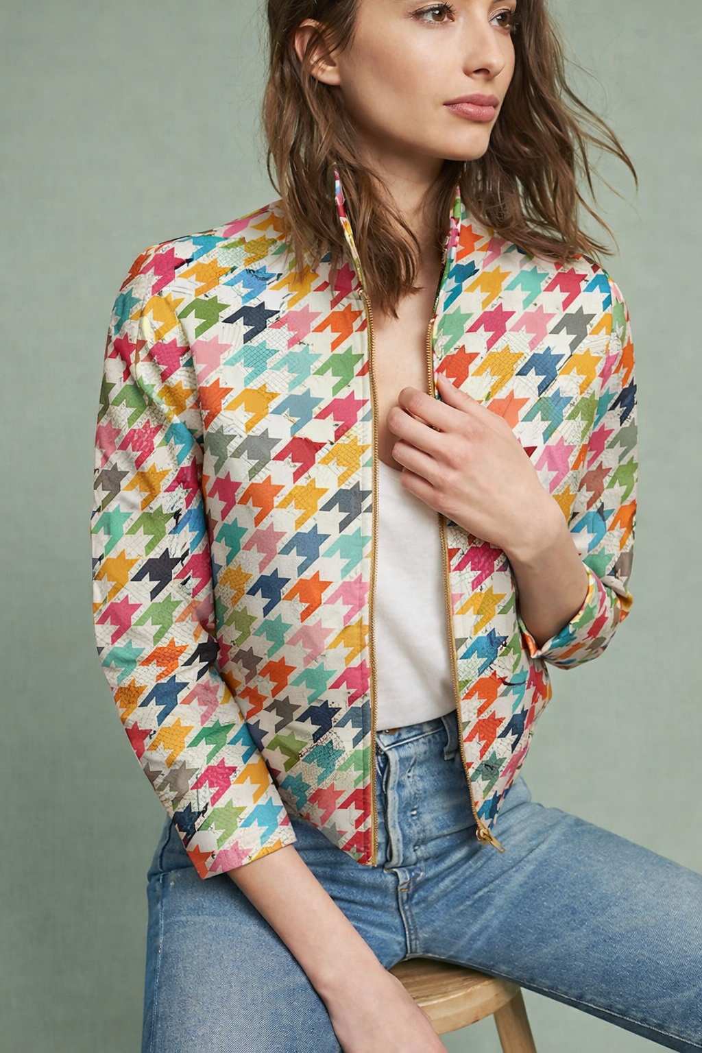 FS073 Multicolour Houndstooth Seamless Pattern JPG, Houndstooth pattern 